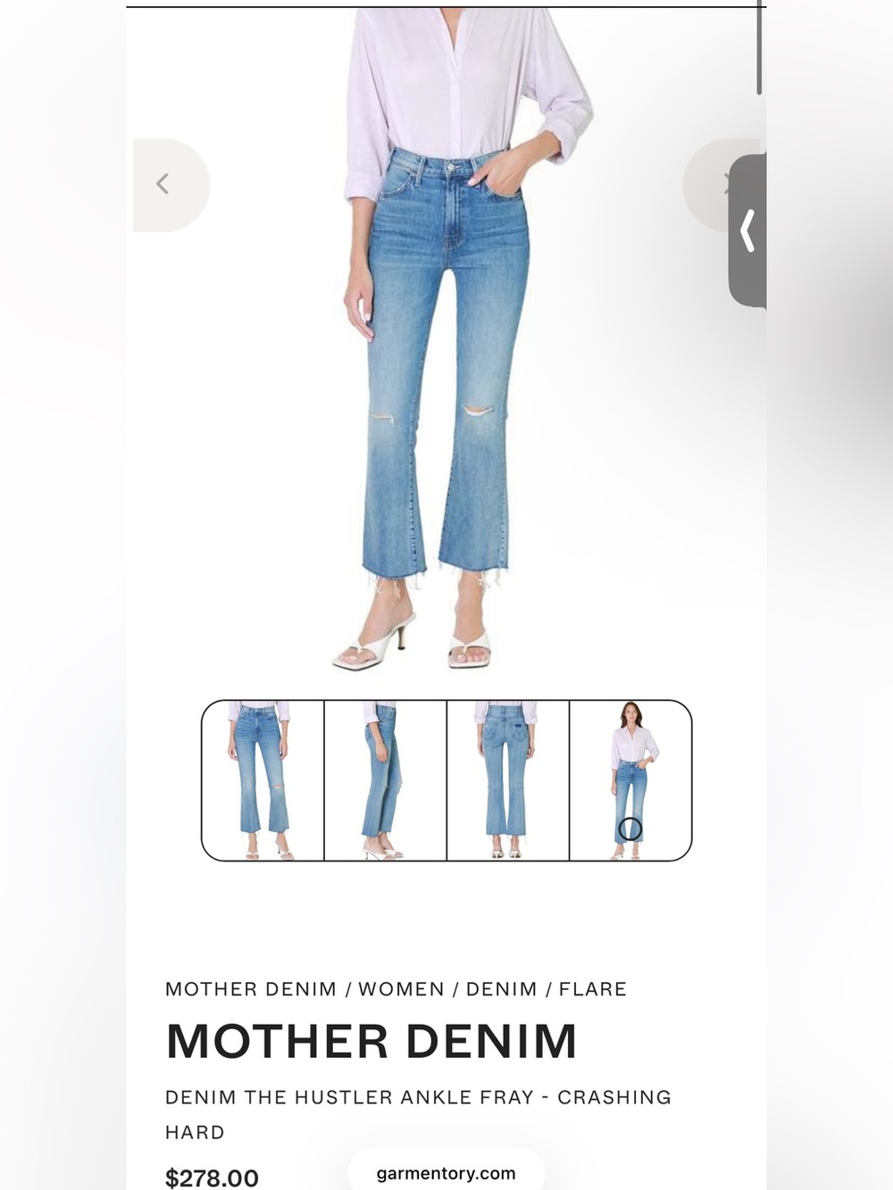 MOTHER Hustler Ankle Fray - Sz 27 regular
